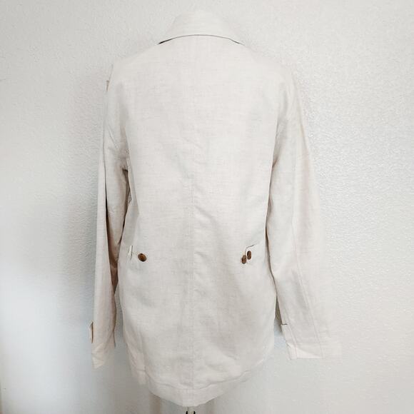 NEW Banana Republic Cream Linen Blazer Jacket Size M - Picture 10 of 15
